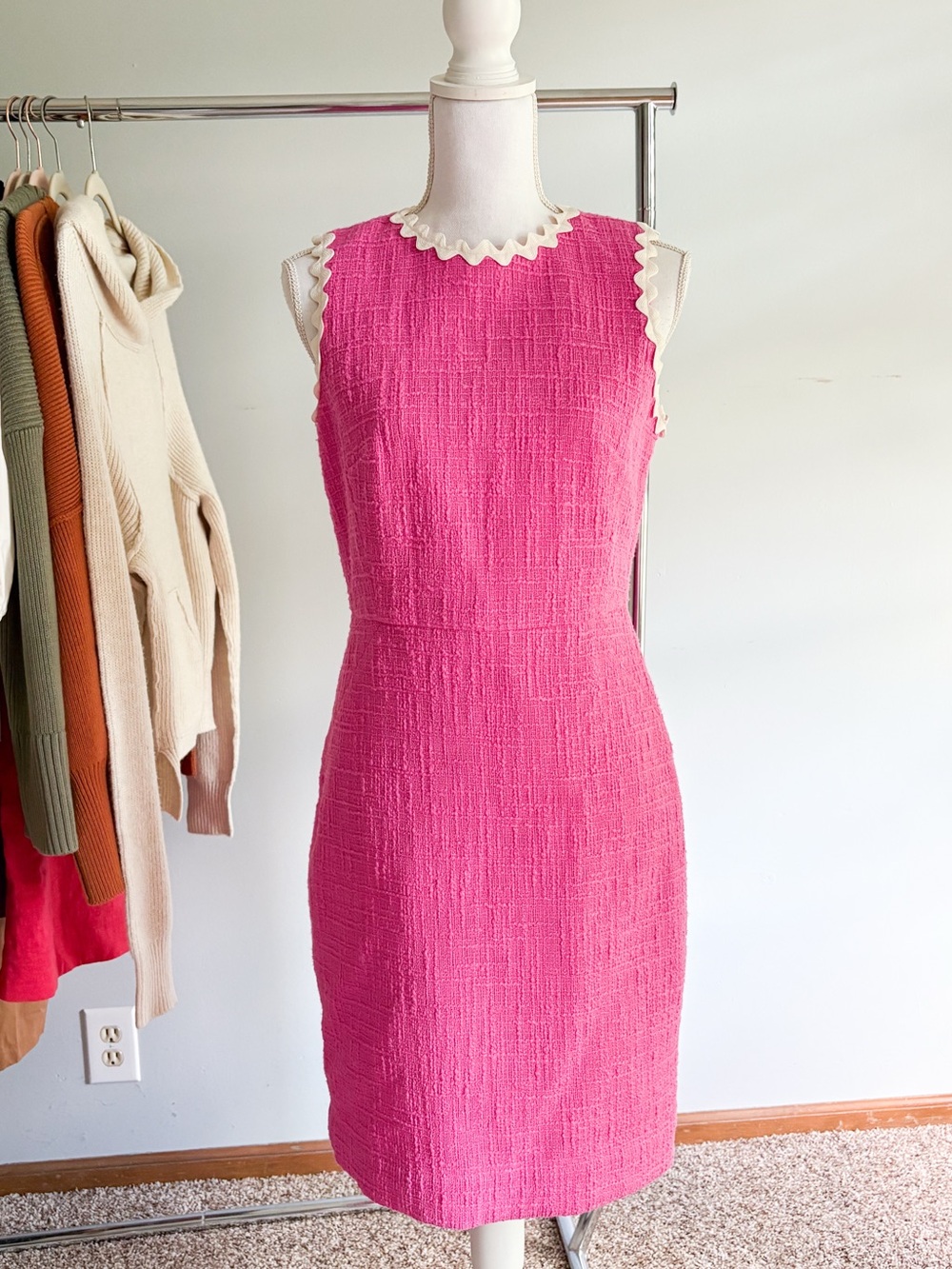 J.Crew Pink Textured Sheath Dress 12